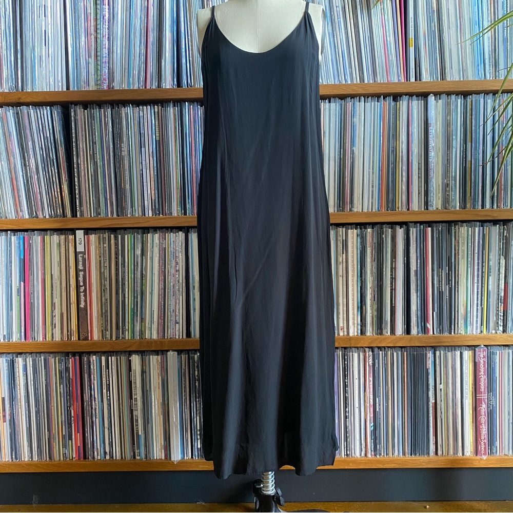 NWOT EVERLANE Black silky slip dress Size 4